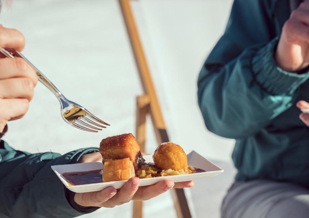 Schweinebauch Gaumenschmaus Foodtruck Snowlicious Haubenhäppchen