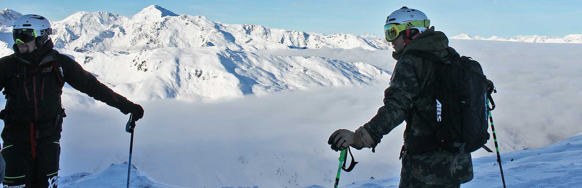 Freunde Skifahren Abseits Piste Skigebiet