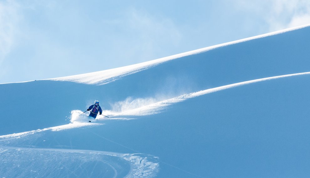 Skigebiet Hochfügen Skifahren Freies Gelände Winterzeit Schnee Freeriden 