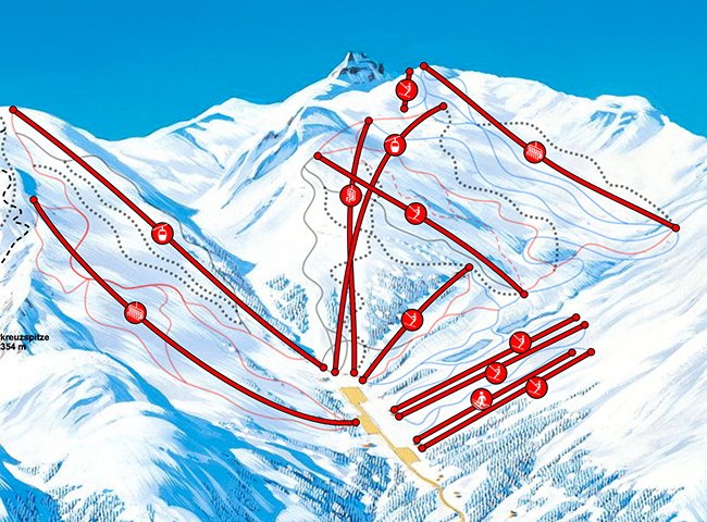 Pistenplan Skipisten Hochfügen Zillertal Tirol Pistenschwierigkeit Pistenspaß